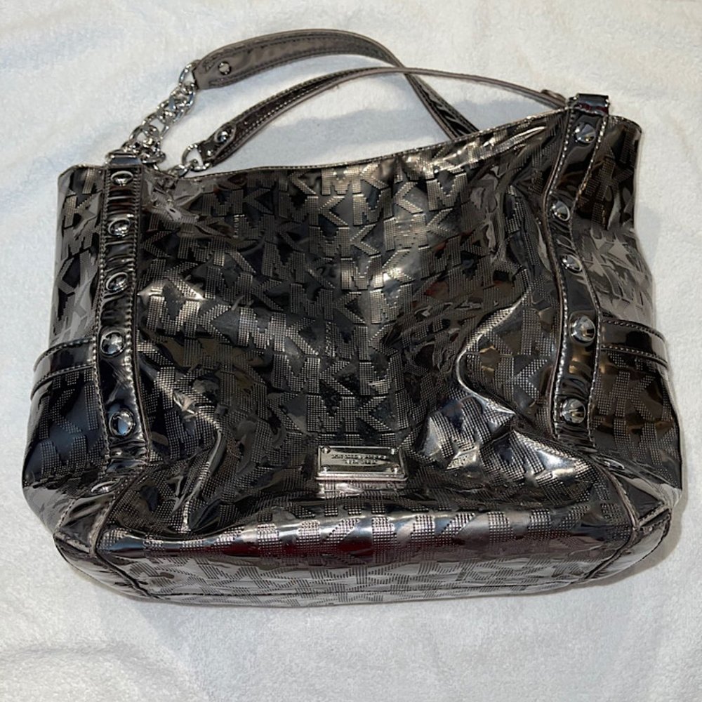 Michael Kors Delancey Large Metallic Shoulder Tote